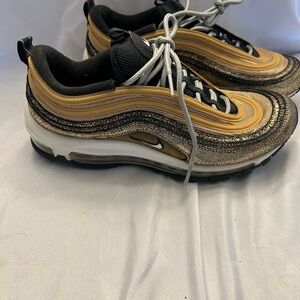 Nike Air Max 97 Metallic Gold and Black Shoes